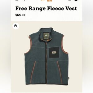 Howler Bros Free Range Fleece Vest NWT Fog XL